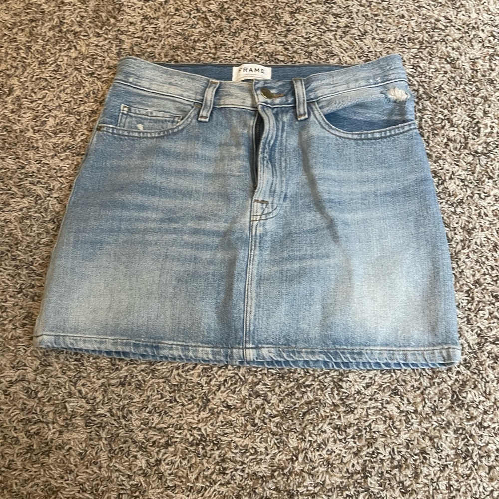 Frame Denim Blue A-line Mini Skirt Casual